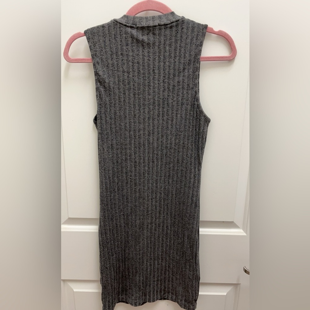 Gray Ribbed Bodycon Dress- Size M - Picture 3 of 4